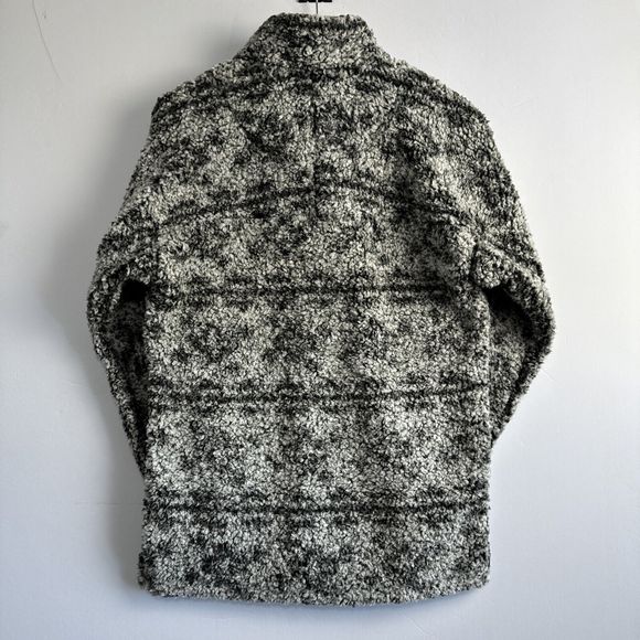 True Grit Sherpa Fleece Mens Pullover Sweater Small Gray Quarter Zip Warm - Picture 5 of 7